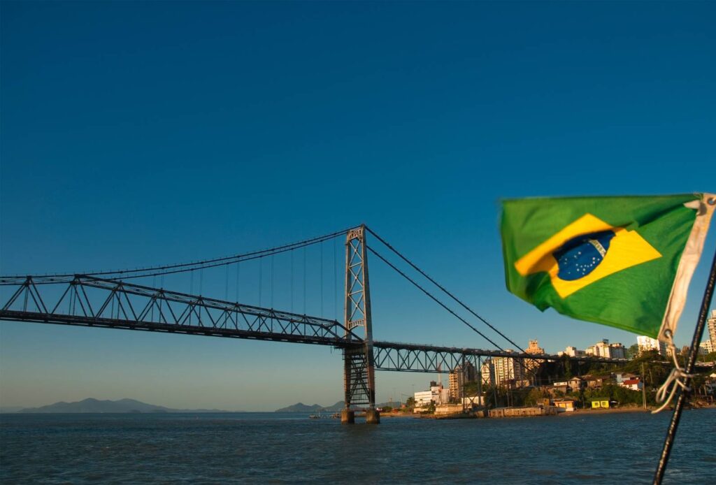 Brazil the Birthplace of Cocoa - Brazilian Flag Near River